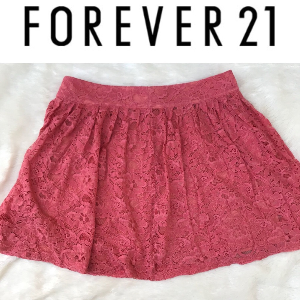 Forever 21 coral flirty skirt